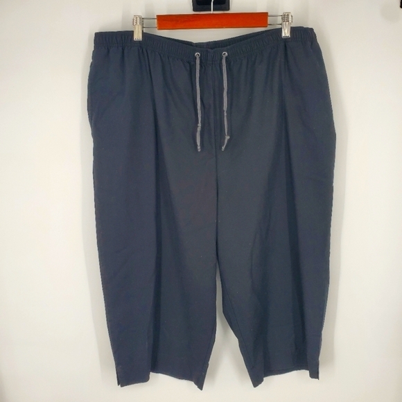 Karen Scott Sport Womens Black Drawstring Woven Capris 2X Pants - Picture 4 of 9